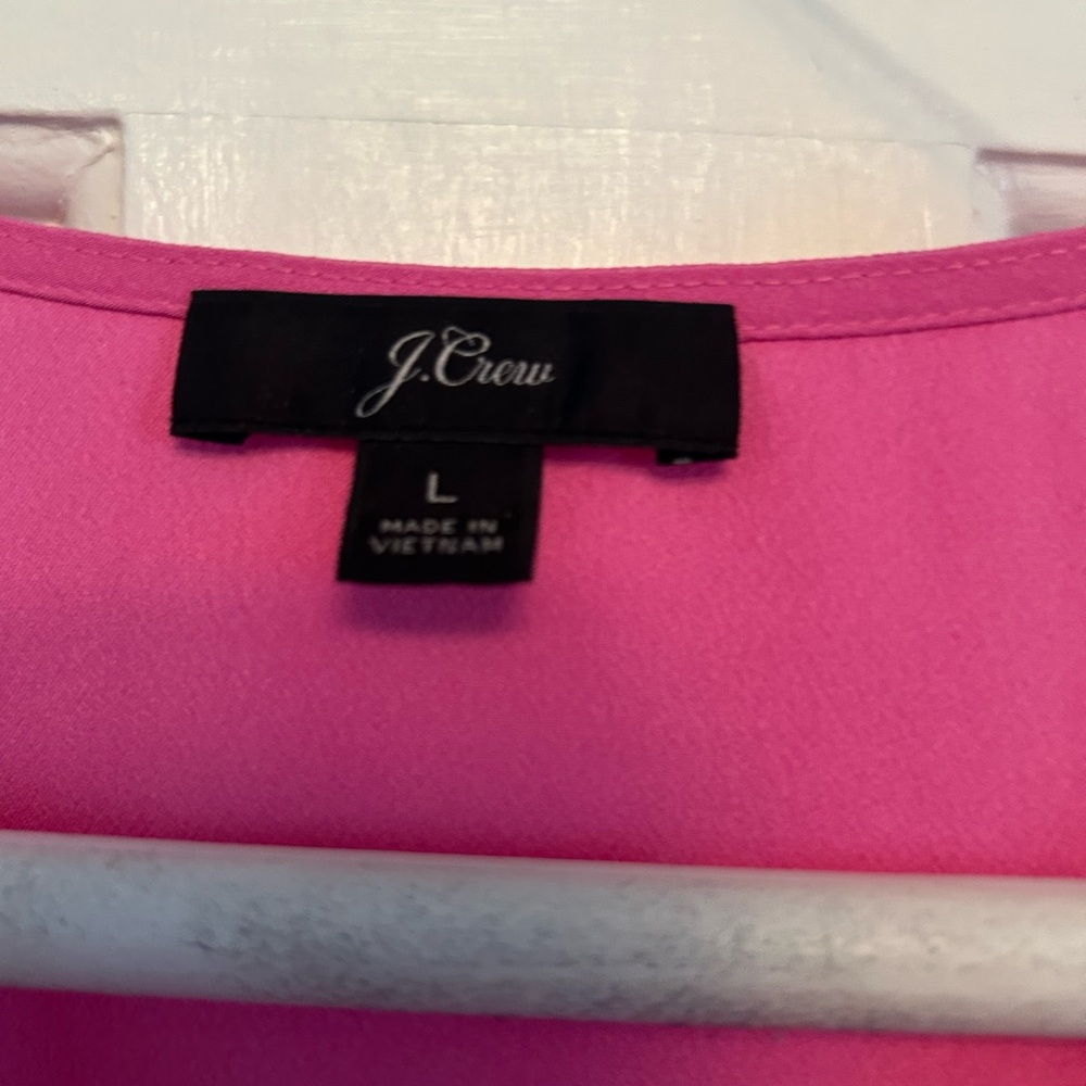 J. Crew Vibrant Pink Ruffle Blouse - Picture 2 of 6